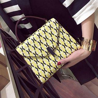 Patterned Flap Satchel