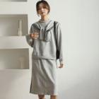 Set: Pullover + Striped Cape + Midi A-line Skirt