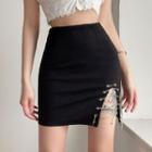 Chained Pencil Skirt Black - One Size