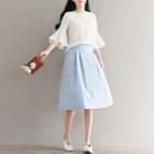 Plain Linen Midi Skirt