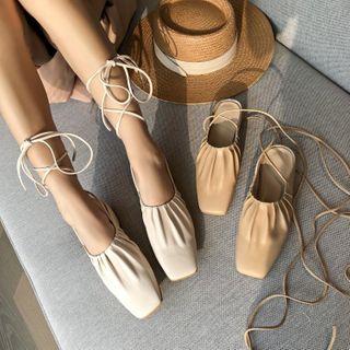 Square Toe Lace Up Sandals