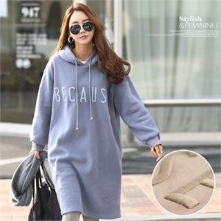Hooded Letter Embroidered Pullover Dress