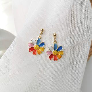 Smiley Flower Dangle Earring 1 Pair - As Shown In Figure - One Size