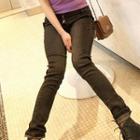 Button-front Skinny Jeans