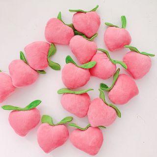 Fabric Peach Brooch Peach - Pink - One Size