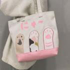 Paw Embroidery Canvas Tote Bag