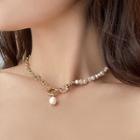 Faux Pearl Chain Necklace 1 Pc - White - One Size