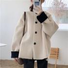Long-sleeve Furry Coat As Shown In Figure - One Size