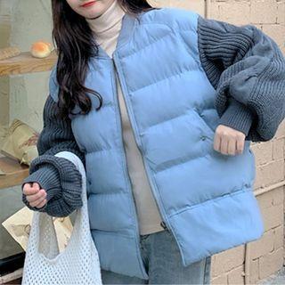 Paneled Padded Zip-up Jacket