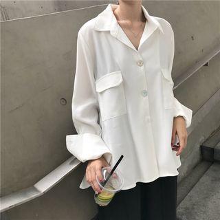 Oversized Pocket Blouse White - One Size