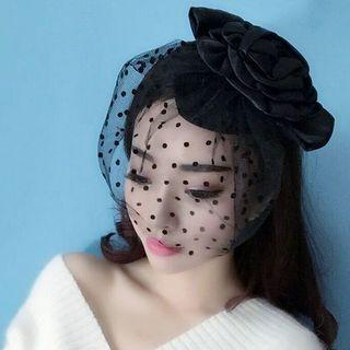 Satin Flower Headpiece With Veil