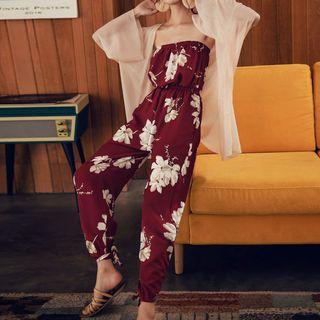 Off Shoulder Floral Jumpsuit