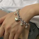 Heart Sterling Silver Bracelet Sl0602 - Silver - One Size