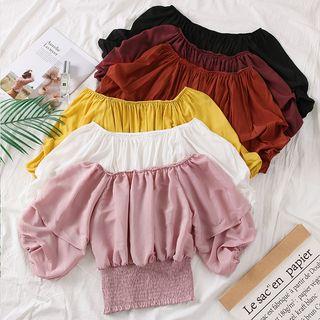 Boatneck Smocked Blouse