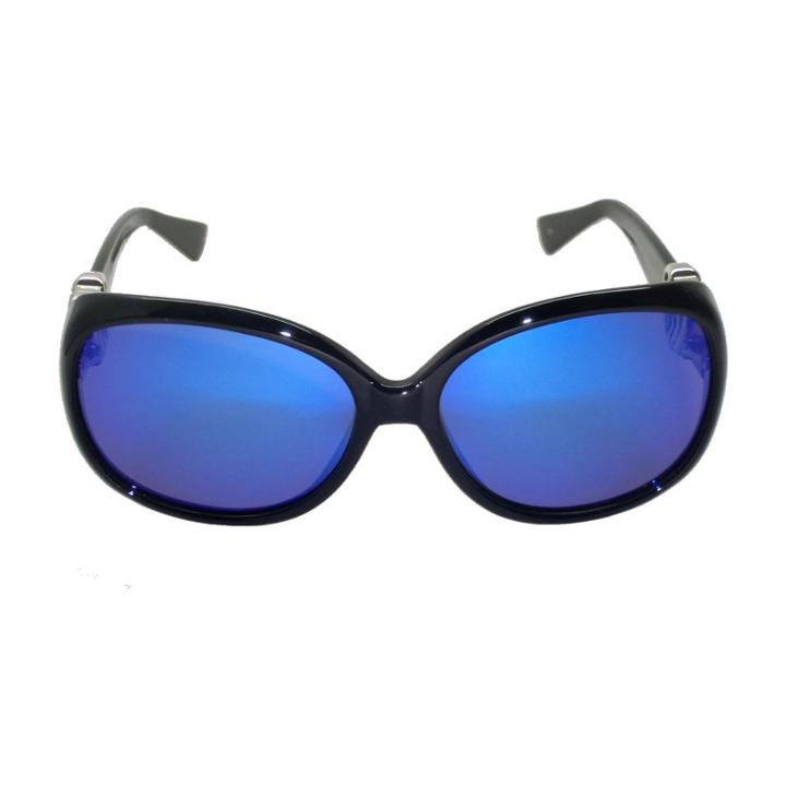 Lady Sunglasses (black Frame, Silver Logo, Blue Revo Lens) 1 Pc