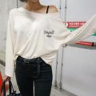 Lettering Embroidered Loose-fit T-shirt