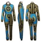Print Long-sleeve Jumpsuit