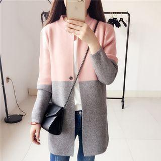 Color Block Buttoned Coat
