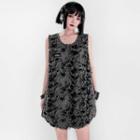 Sleeveless Textured Mini A-line Dress