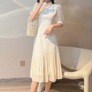 Elbow-sleeve A-line Qipao Dress (various Designs)