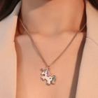 Alloy Unicorn Pendant Necklace 01 - 8170 - Kc Gold - One Size