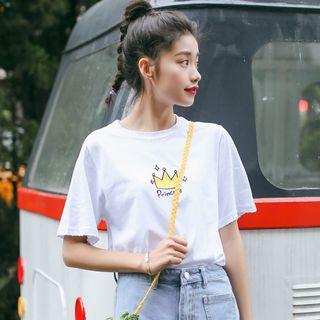 Clown Embroidered Short Sleeve T-shirt