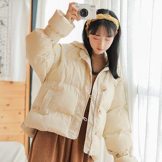 Hooded Buttoned Padded Jacket