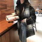 Plaid Shirt Jacket Black & White - One Size
