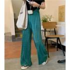 Check Loose-fit Pants Green - One Size