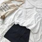 Set: Long-sleeve Perforated Top White - One Size