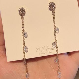 Crystal Fringed Earring 1 Pair - As Shown In Figure - One Size