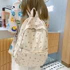 Floral Print Lightweight Backpack Milky White - One Size