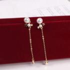 Faux-pearl Fringe Earring 1 Pair - As Shown In Figure - One Size