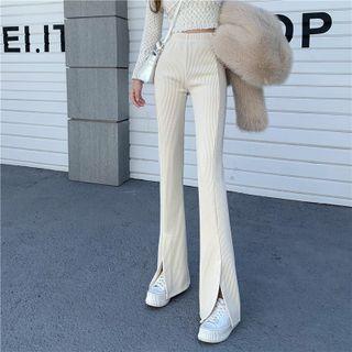 Slit Corduroy Boot-cut Jeans