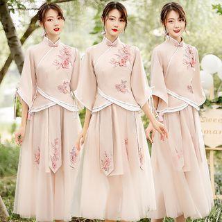 Floral Hanfu Bridesmaid Dress