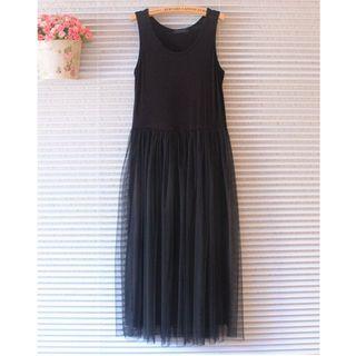 Strappy Sheer Hem Midi Dress