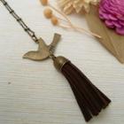 Pigeon Leather Necklace Copper - One Size