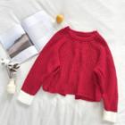 Color-block Loose-fit Long-sleeve Sweater