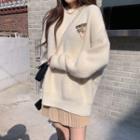 Drop-shoulder Fluffy Oversize Sweater
