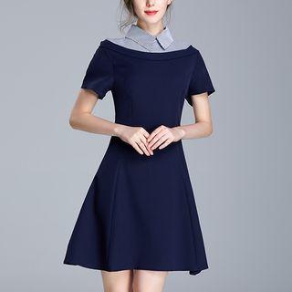 Panel Short-sleeve Shirtdress
