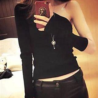 One-shoulder Long-sleeve Top