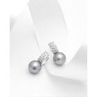 Swarovski Faux-pearl Mini Hoop Earrings
