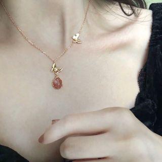 925 Sterling Silver Butterfly Gemstone Pendant Necklace