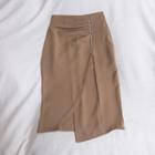 Asymmetrical Shirred Rhinestone Pencil Skirt