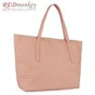 Faux Leather Woven Tote