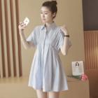 Striped A-line Shirtdress