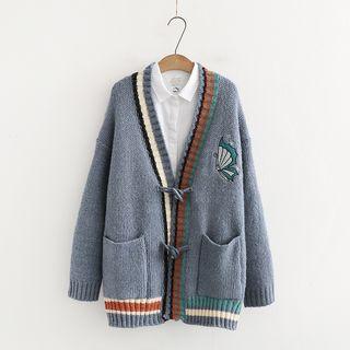 Butterfly Embroidered Knit Cardigan