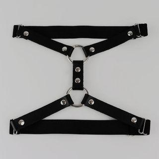 Layered O-ring Garter Black - One Size
