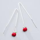 925 Sterling Silver Apple Dangle Earring S925 Silver - 1 Pair - One Size
