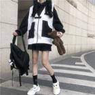Polo Sweatshirt / Zip Cargo Vest / Pleated A-line Mini Skirt